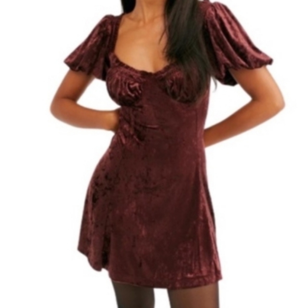 Free People Parisian Nights velvet mini dress